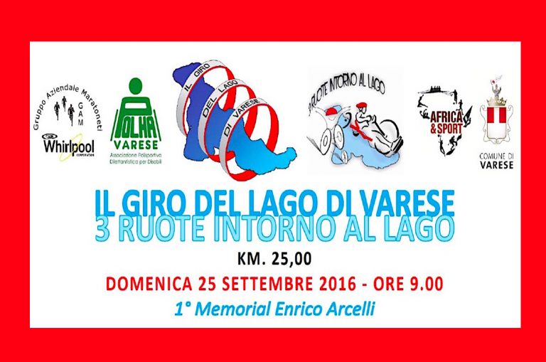 Domani intorno al Lago di Varese solo di corsa o in handbike!
