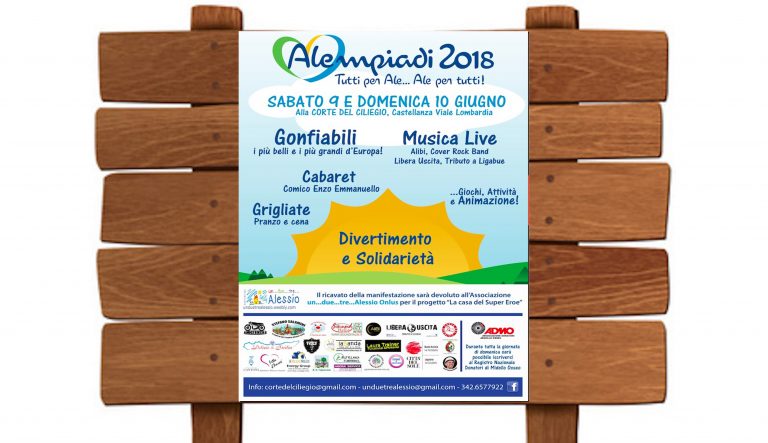 Sabato a Castellanza terza edizione delle Alempiadi 2018 di Un due tre Alessio! Sabato a Castellanza terza edizione delle Alempiadi 2018 di Un due tre Alessio!