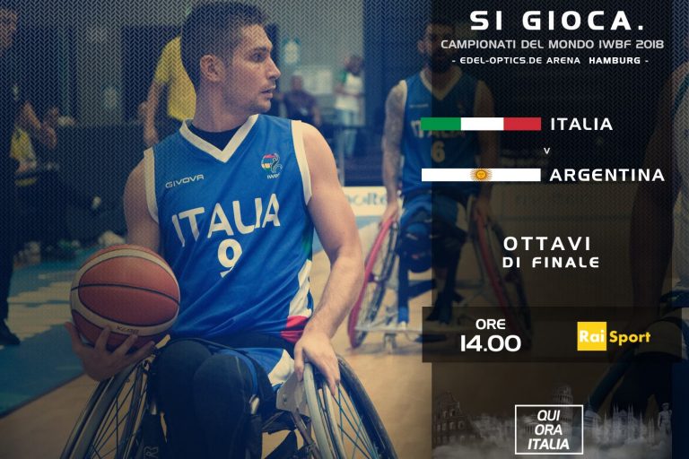 Mondiali basket in carrozzina: domani gli ottavi Italia-Argentina in diretta Rai Sport