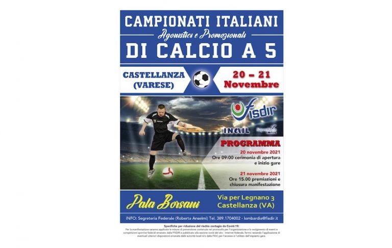 Sabato e domenica Italiani di calcio Fisdir a Castellanza